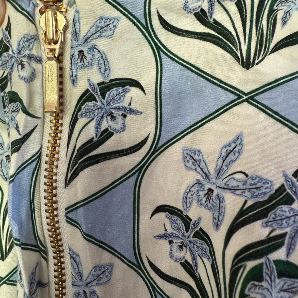 Agua Bendita Blue, Green and White Maxi Dress - Hortensia Print, custom Med - Picture 3 of 5